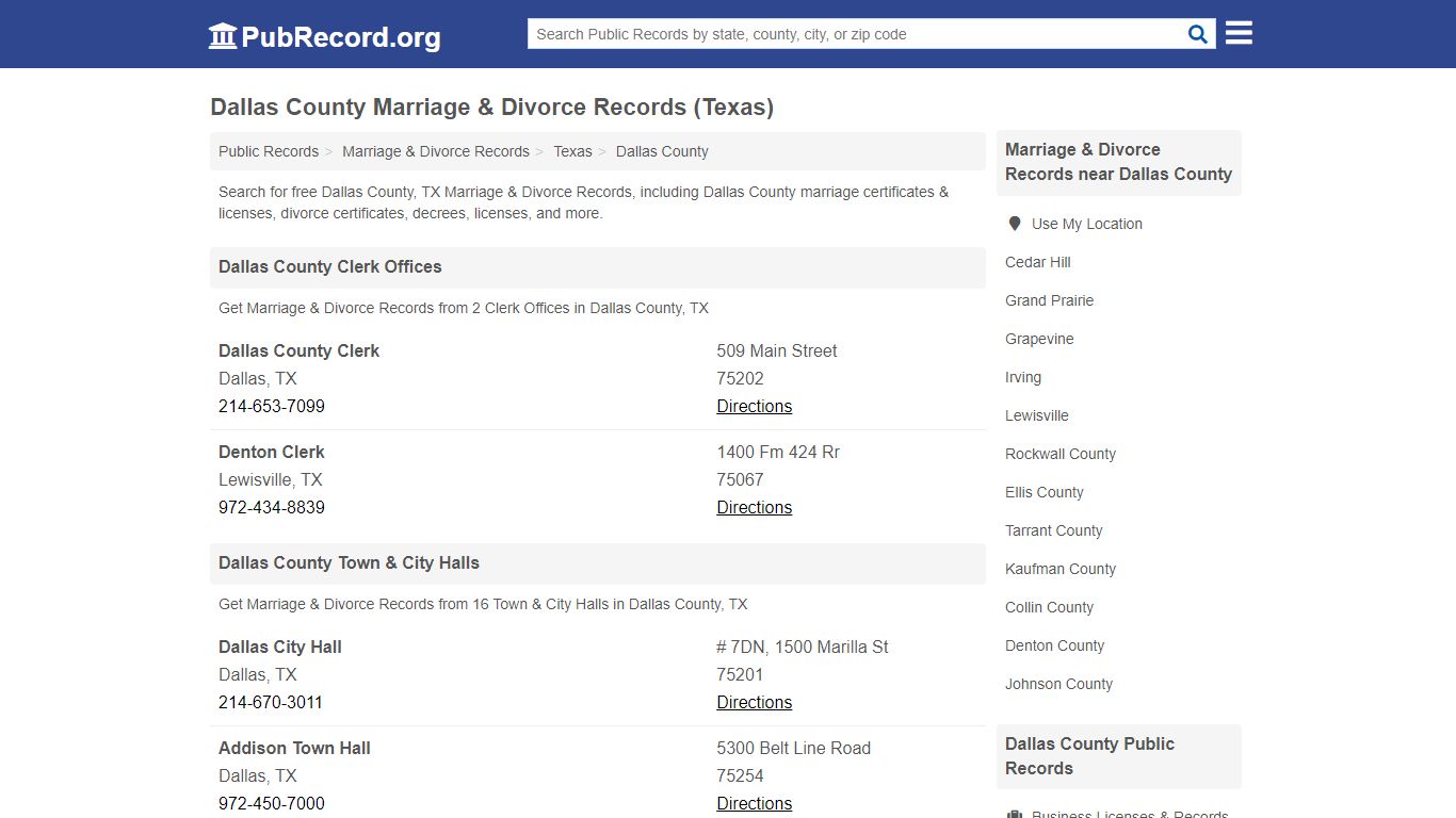 Dallas County Marriage & Divorce Records (Texas)