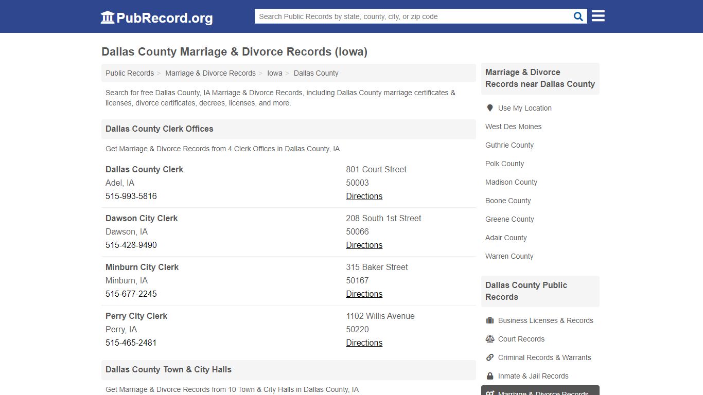 Dallas County Marriage & Divorce Records (Iowa) - PubRecord.org